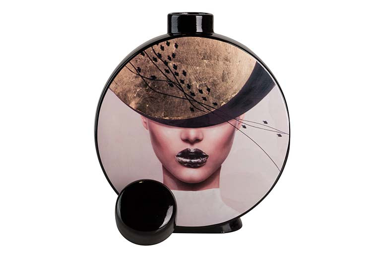 POTICHE CERAMICA DONNA CON CAPPELLO PICCOLA