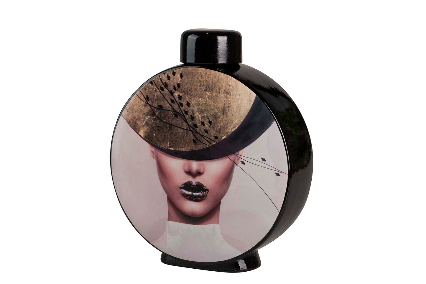 POTICHE CERAMICA DONNA CON CAPPELLO PICCOLA