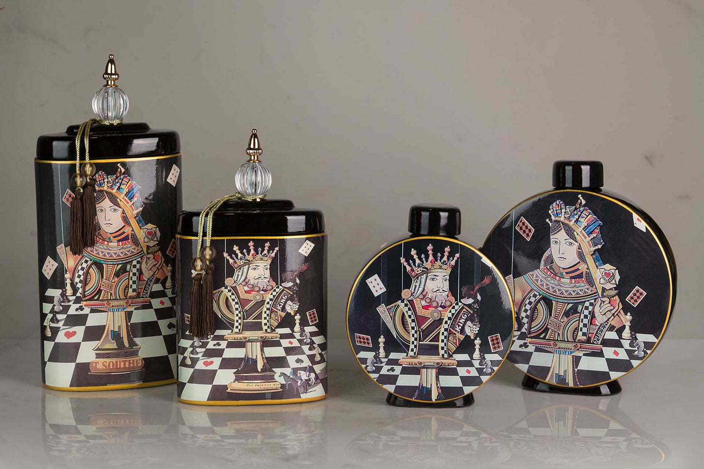 POTICHE CERAMICA SCACCHI GRANDE