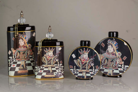 POTICHE CERAMICA SCACCHI PICCOLA