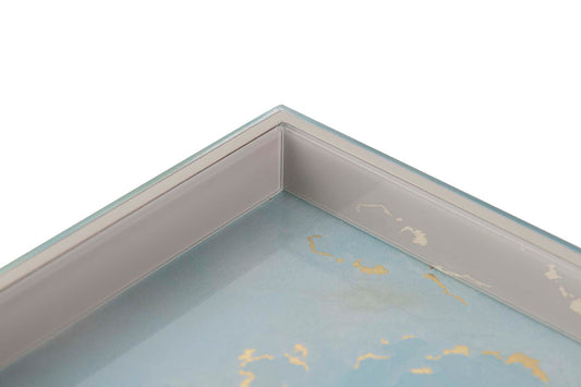 VASSOIO VETRO AZZURRO