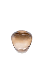 VASO IN VETRO SOFFIATO BRONZATO FUME' PICCOLO