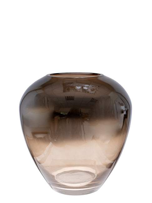 VASO IN VETRO SOFFIATO BRONZATO FUME' GRANDE