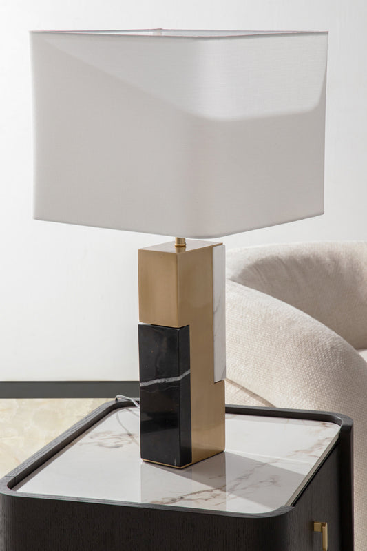 LAMPADA DA TAVOLO METALLO E MARMO
