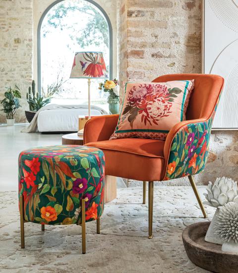POLTRONCINA FLOREALE ARANCIONE