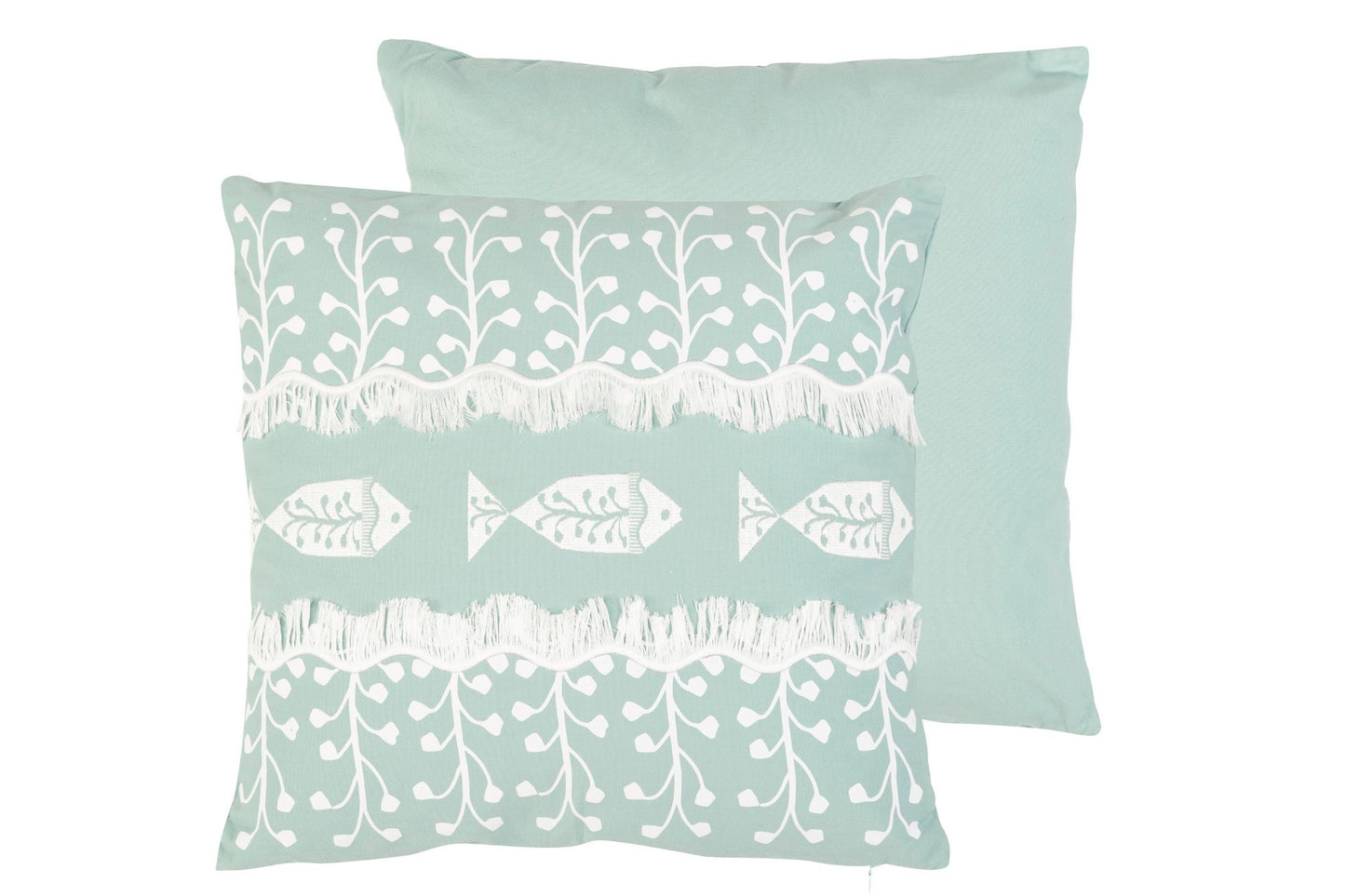 Coussin en polyester vert aqua