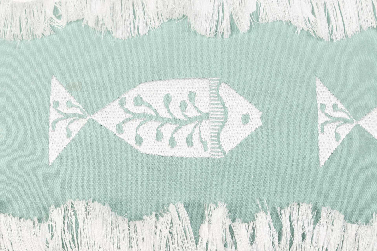 Coussin en polyester vert aqua