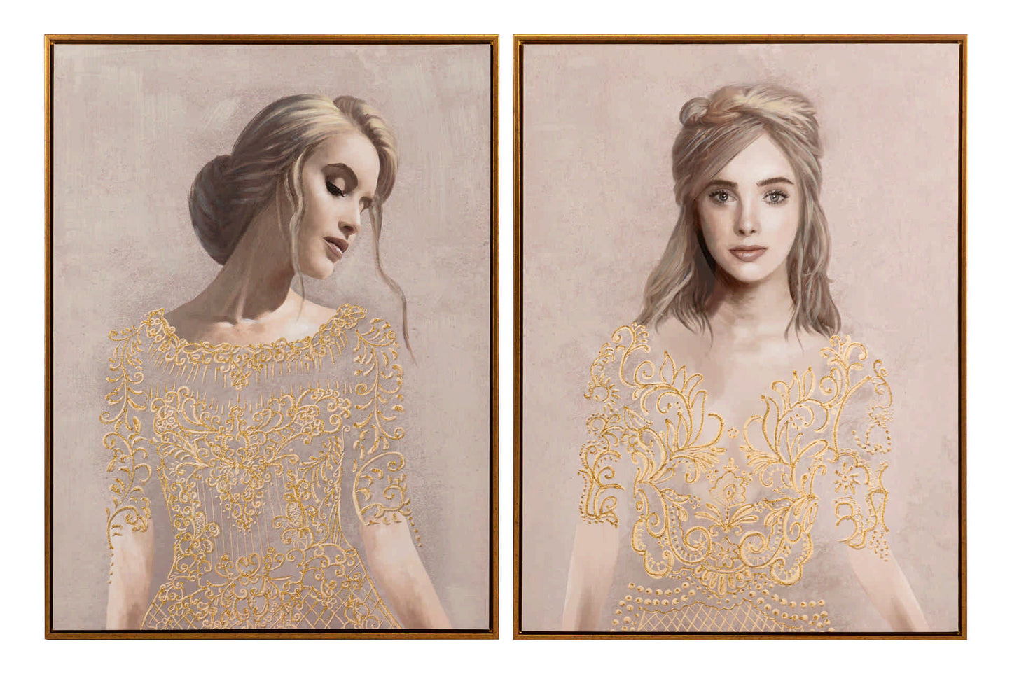 Peintures de femmes avec des robes