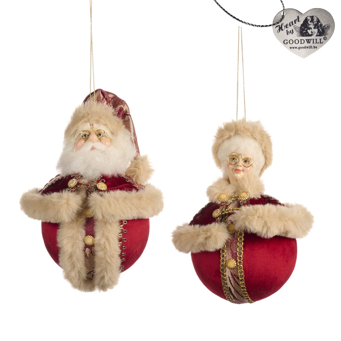 DECORAZIONI PALLINE BABBO E MAMMA NATALE