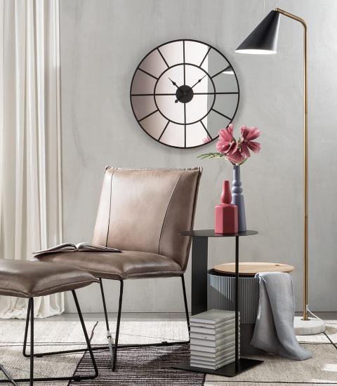 OROLOGIO DA PARETE SPECCHIO E METALLO