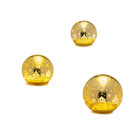 SFERA VETRO ORO LED PICCOLA