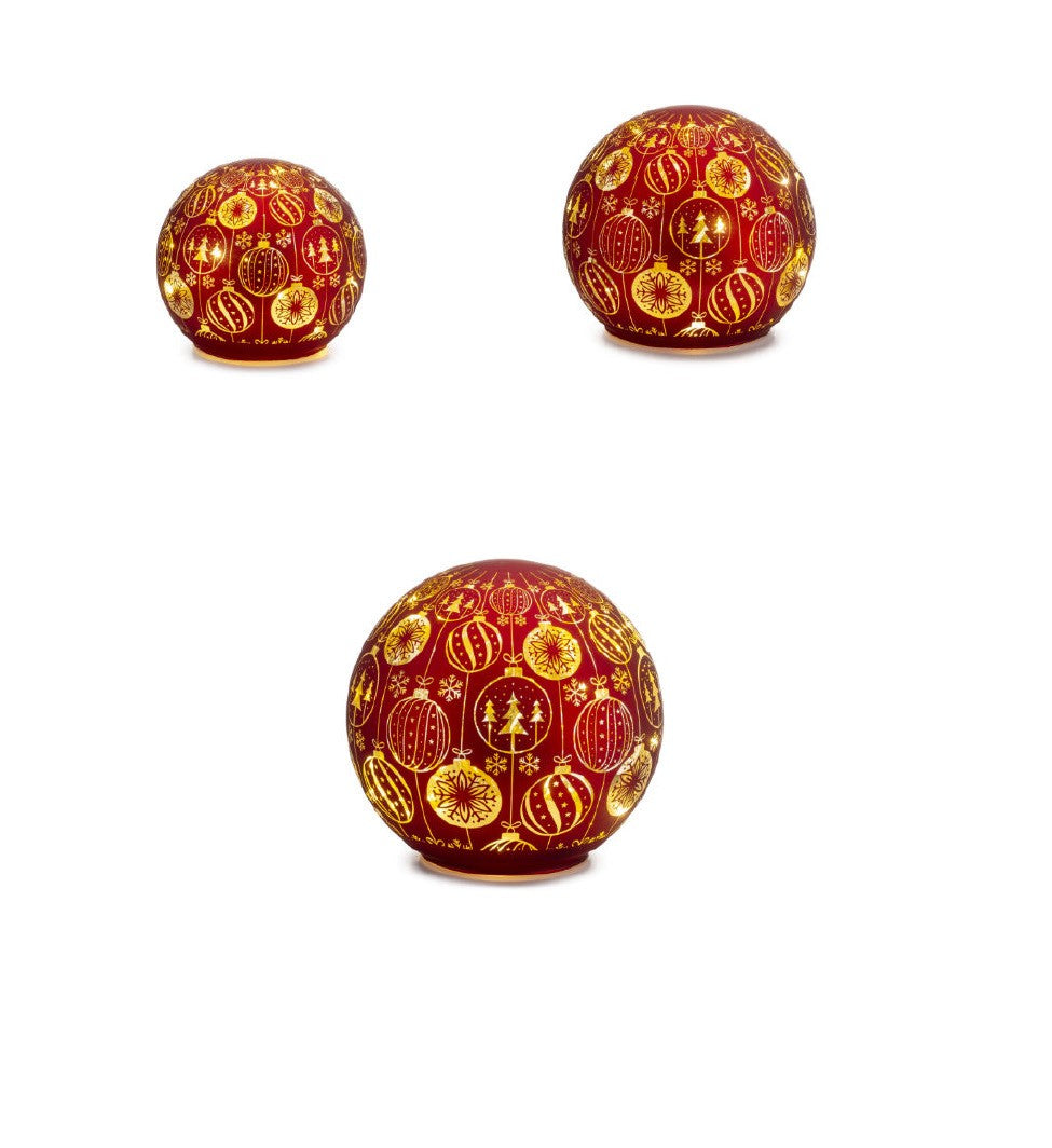 SFERA VETRO ROSSA LED MEDIA