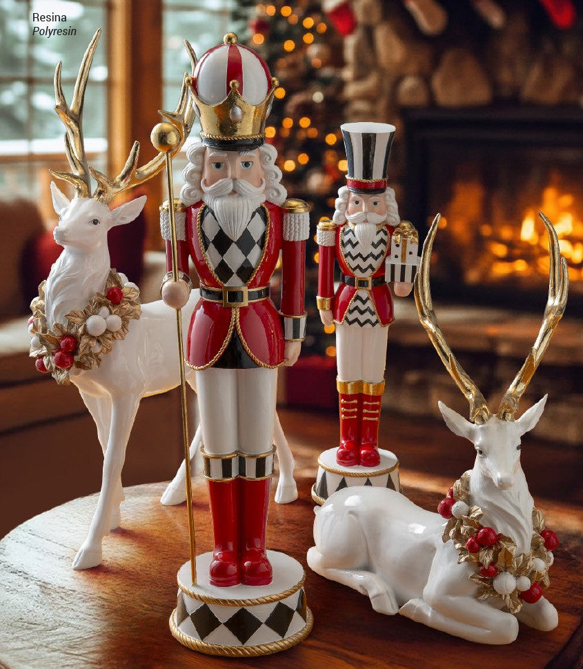 RENNA SEDUTA BIANCA GHIRLANDA