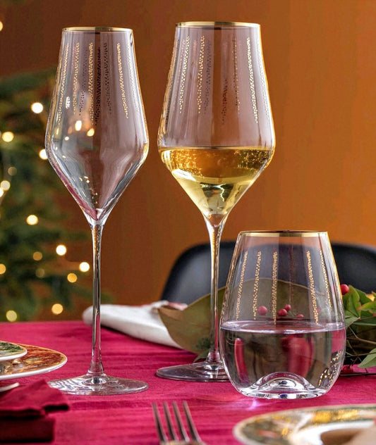 6 CALICI FLUTE 270 ML GOLD BUBBLES