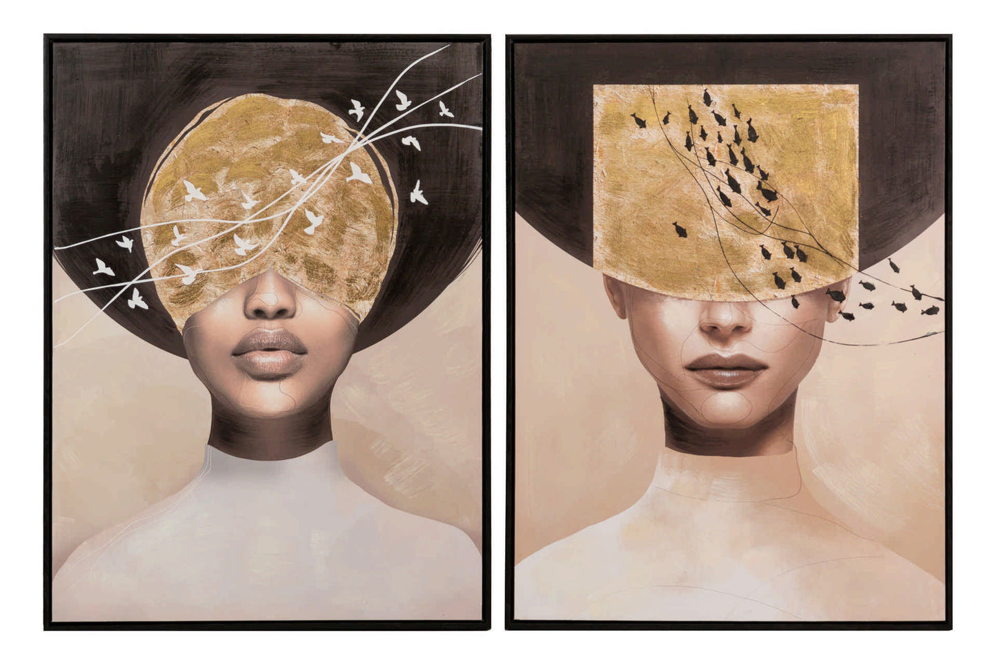 Peintures de visages féminins