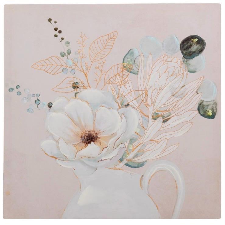 Tableau fleurs roses
