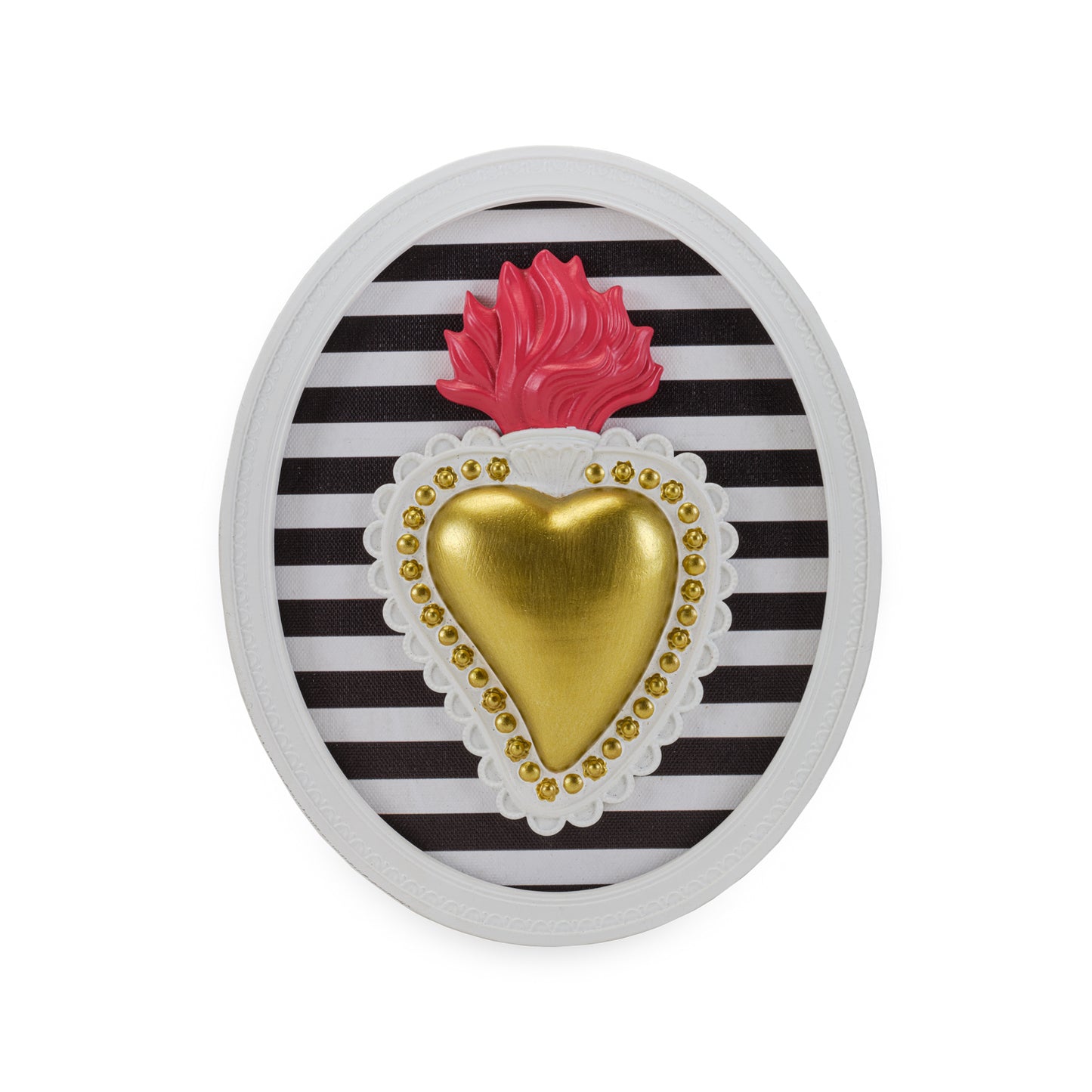 CORNICE OVALE CUORE E RIGHE BIANCHE