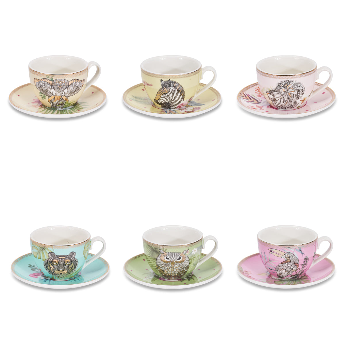 SET 6 TAZZE CAFFÉ ANIMALIER