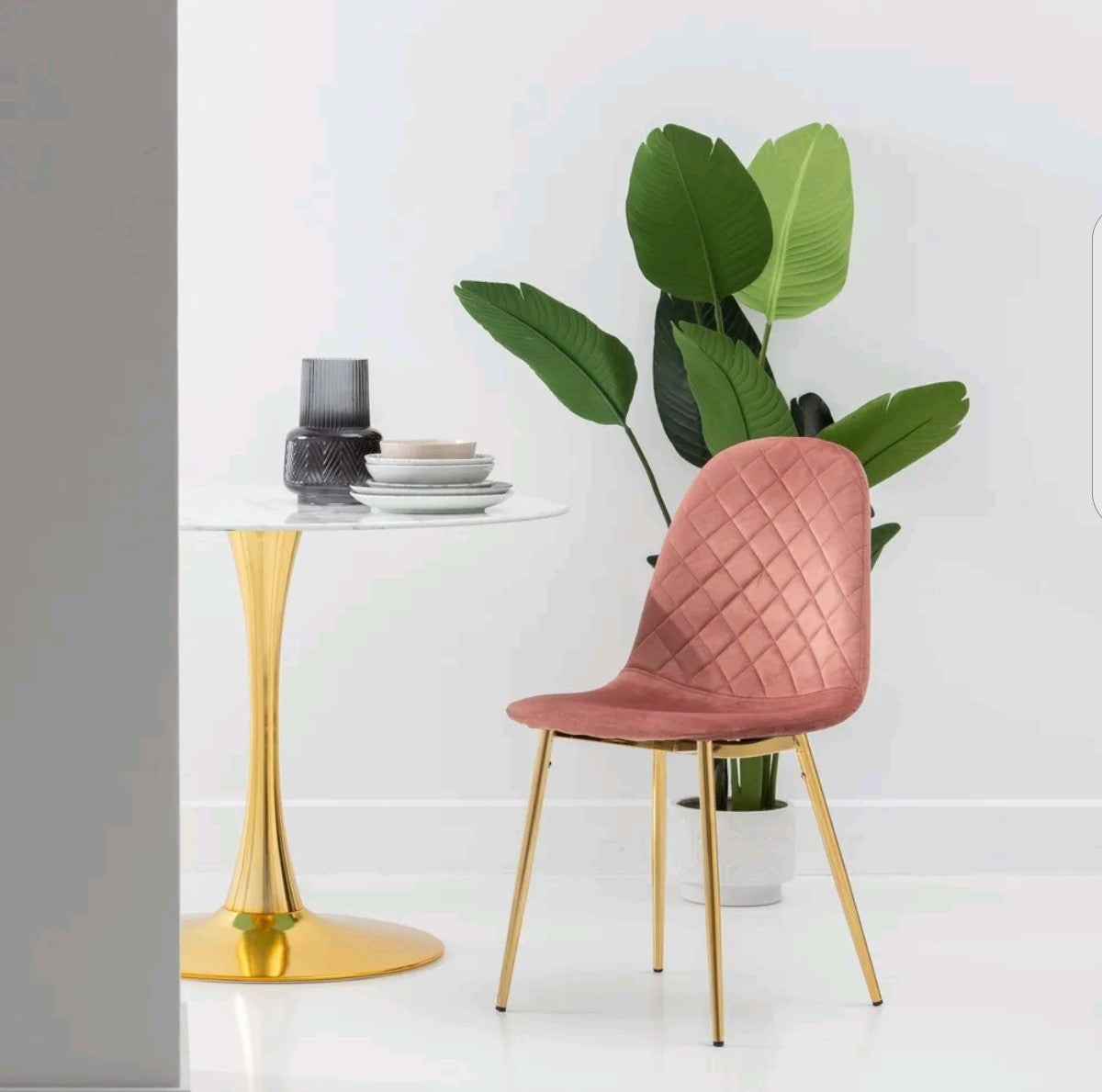 SEDIA VELLUTO ROSA