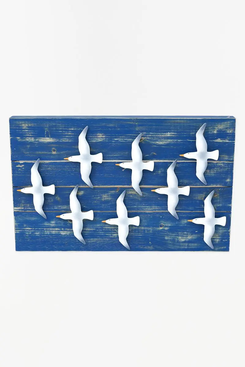Panneau en bois avec oiseaux