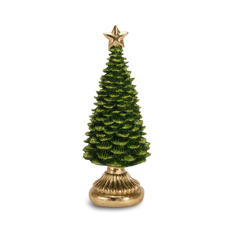 ALBERO VERDE GLITTER ORO BOSCO INCANTATO