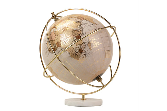 Globe ivoire avec socle en marbre