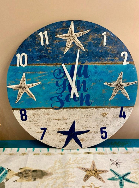 "Sea you soon" wall clock