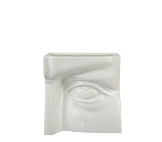 VASO IN CERAMICA BIANCO VOLTO - OCCHIO