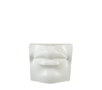 VASO IN CERAMICA BIANCO VOLTO - BOCCA