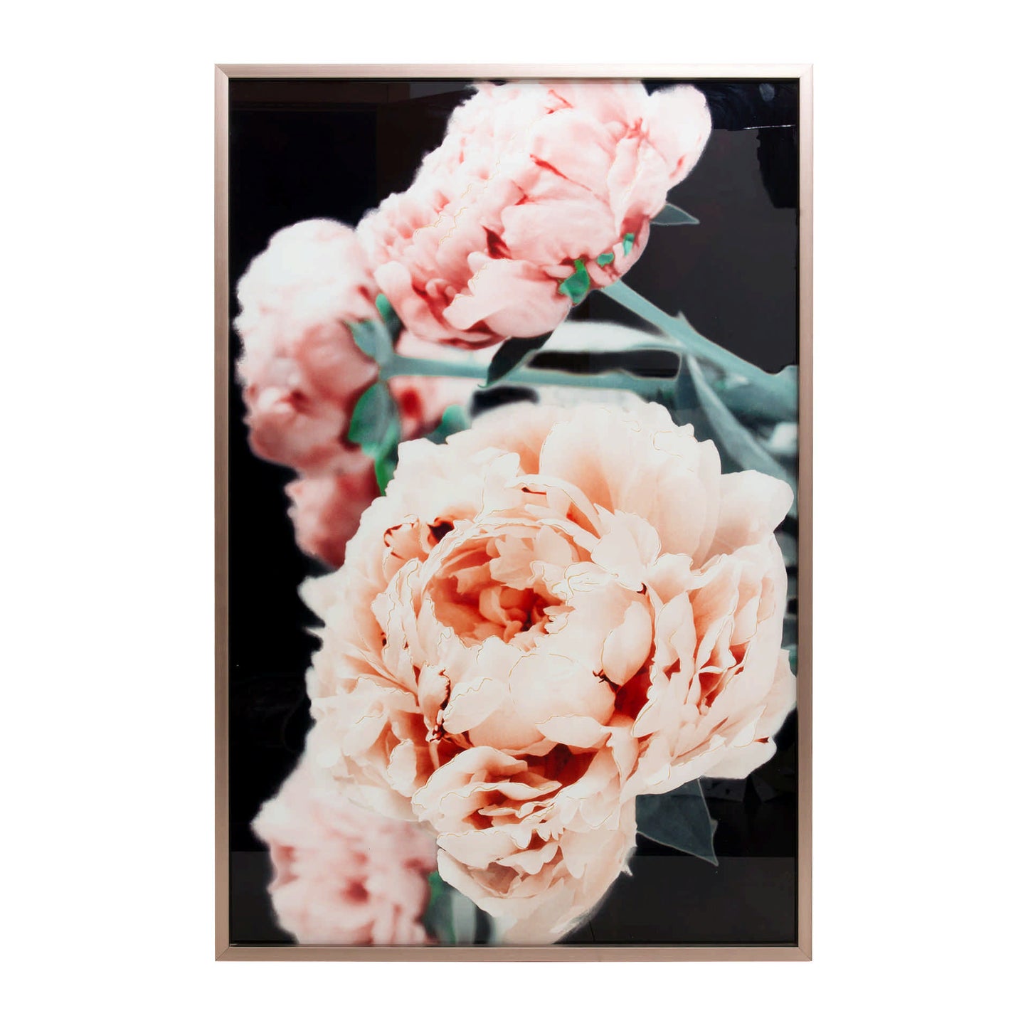 Peony painting with glass