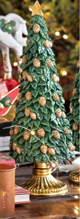 ALBERO VERDE CON PIGNE GRANDE - ROSSO NATALE