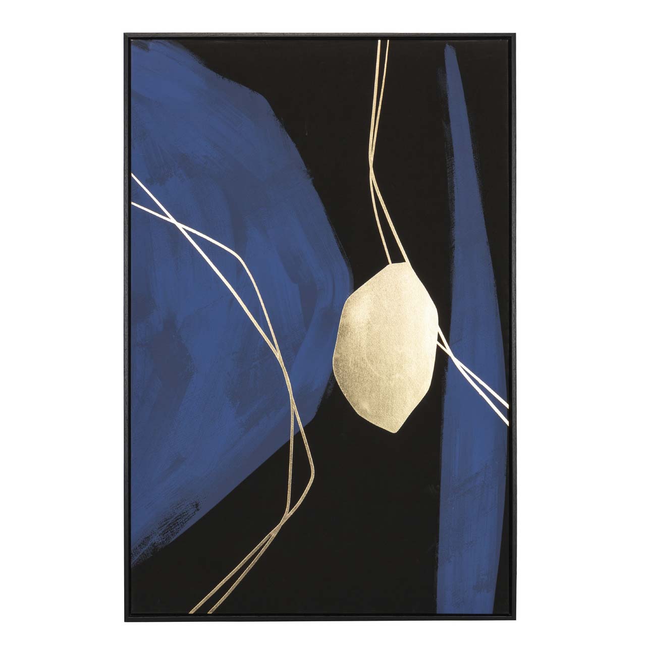 Peinture abstraite bleu et or