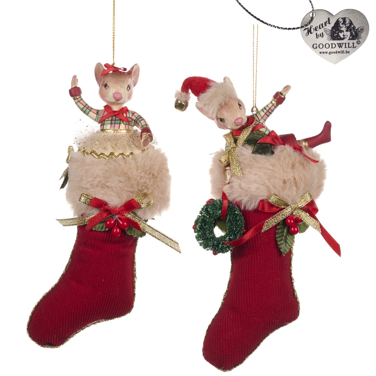 Décorations de souris en bas de Noël