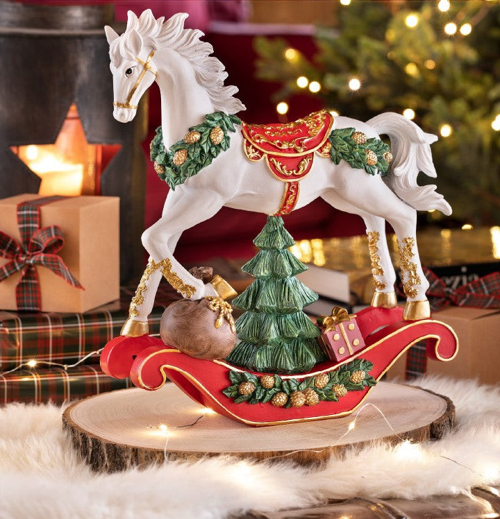 CAVALLO A DONDOLO - ROSSO NATALE