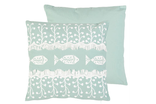 Coussin en polyester vert aqua