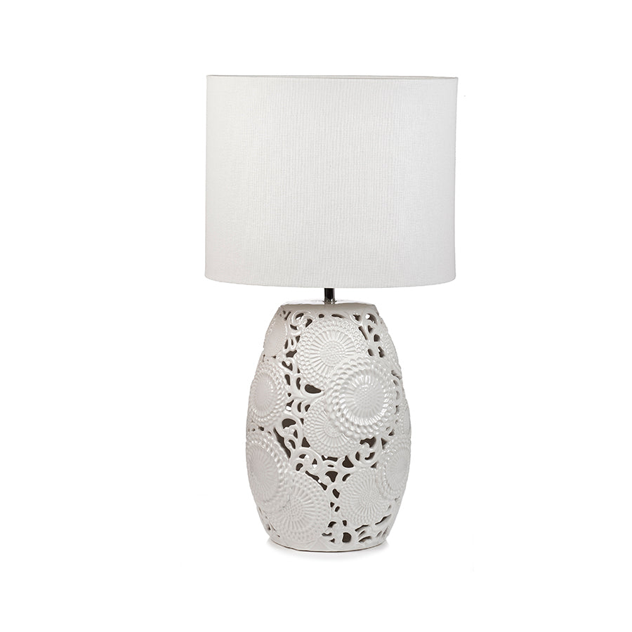 White ceramic lamp