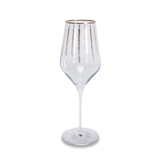 6 Wine Glasses 460ml Gold Bubbles