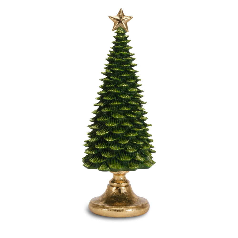 Green tree with gold glitter large