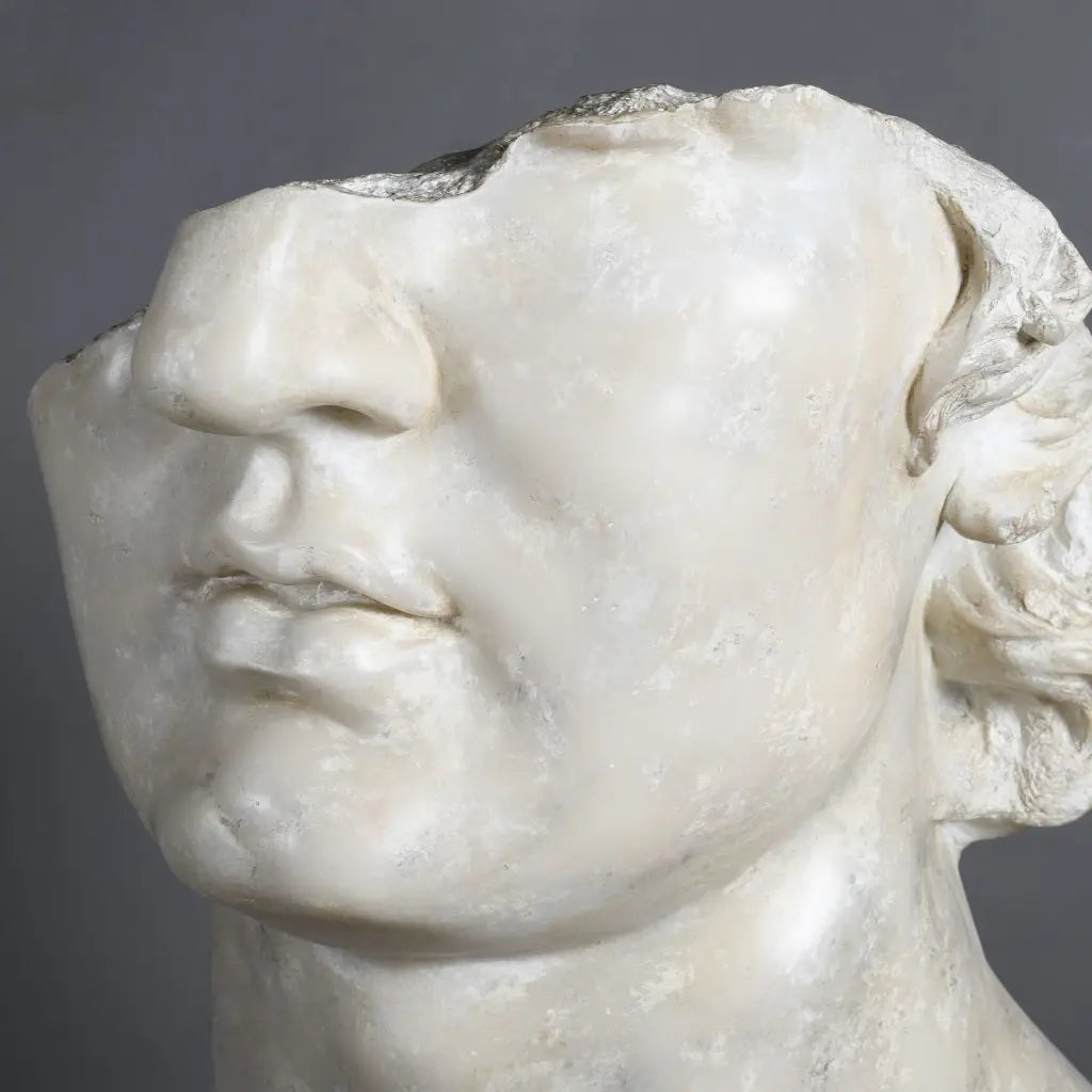 FRAMMENTO DI APOLLO BIANCO MUSEO METROPOLITAN NEW YORK GRANDE