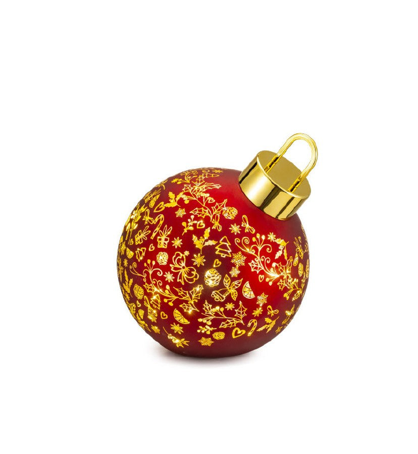 PALLA VETRO ROSSA LED GRANDE