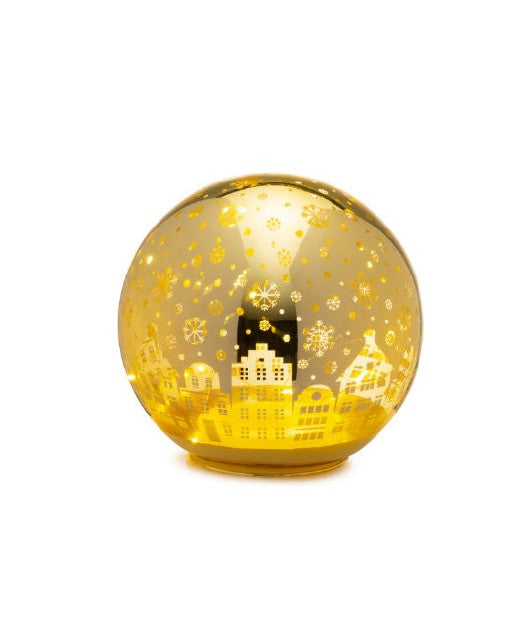 SFERA VETRO ORO LED GRANDE