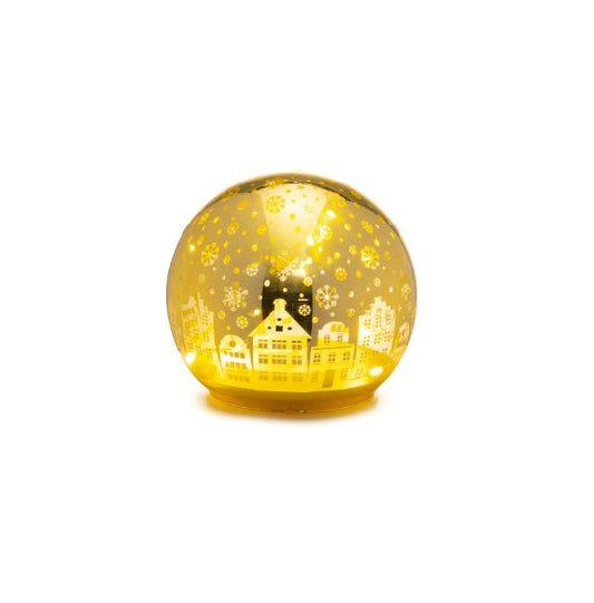 SFERA VETRO ORO LED MEDIA