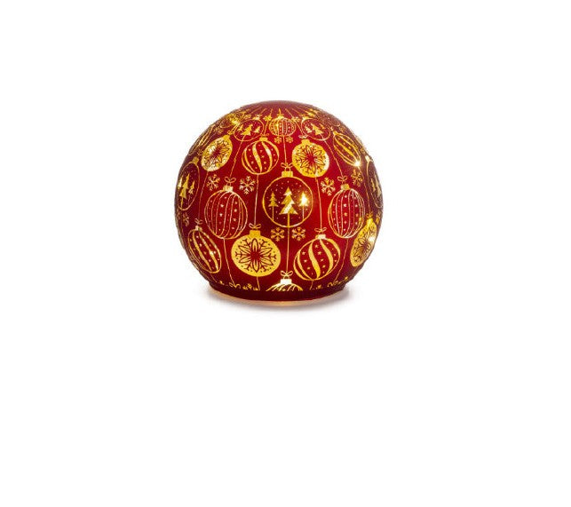 SFERA VETRO ROSSA LED MEDIA
