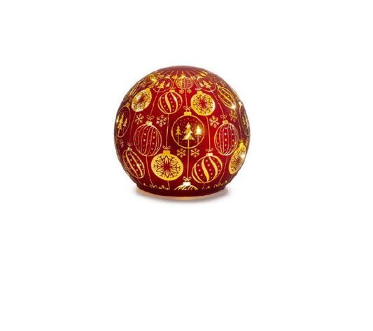 SFERA VETRO ROSSA LED MEDIA