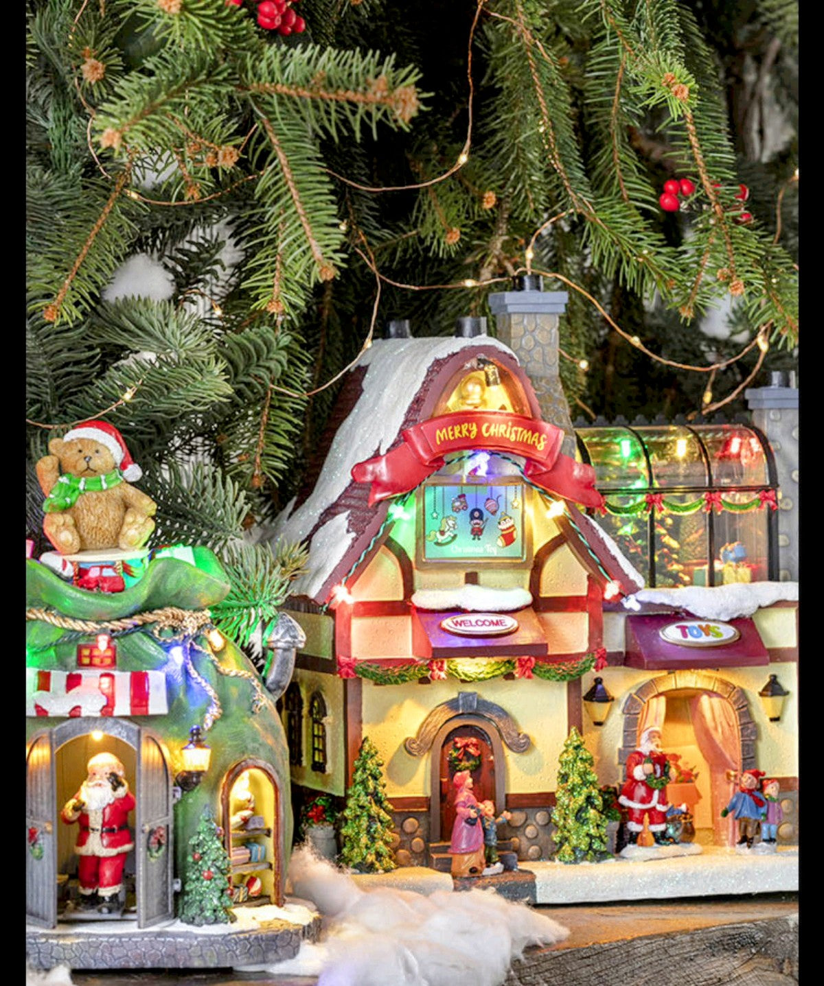 Christmas village with greenhouse