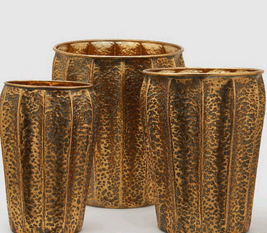 VASO MARTELLATO BOMBATO set 3PZ