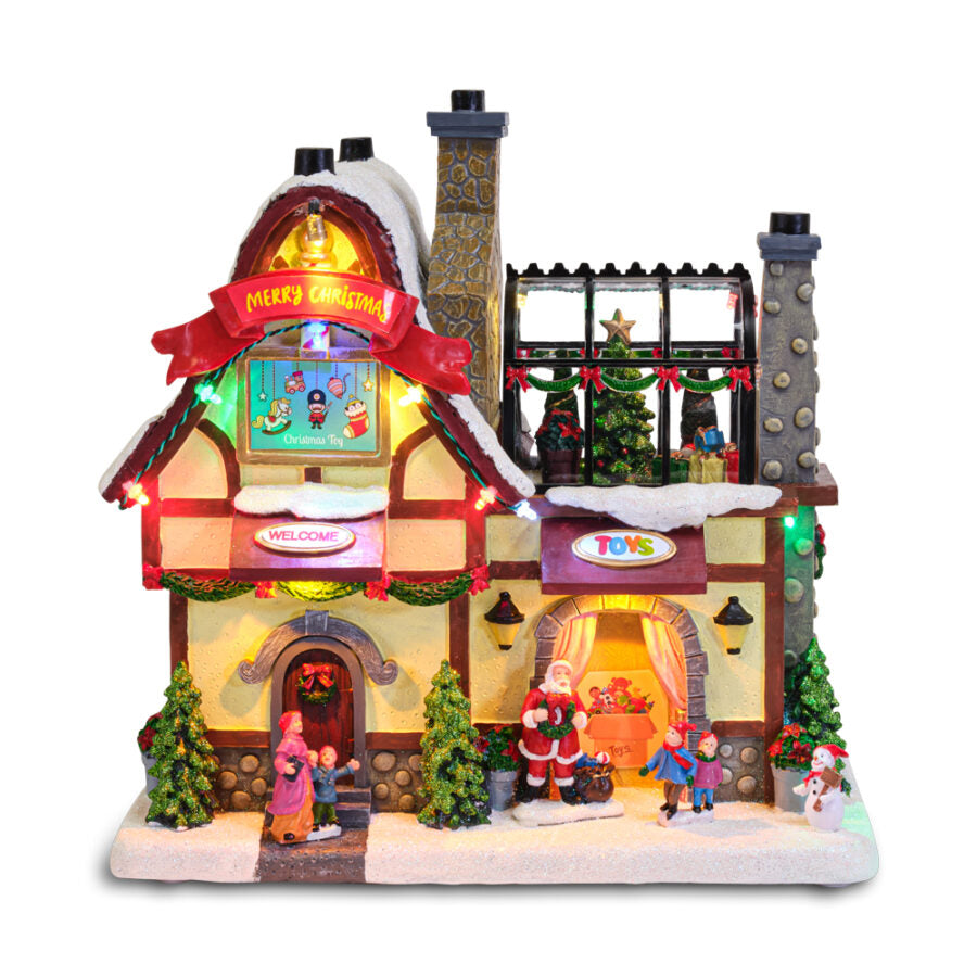 Christmas village with greenhouse