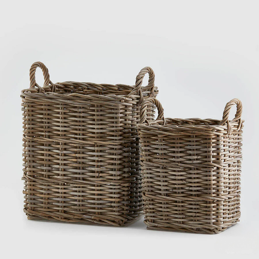 CESTO RATTAN QUADRATO SET 2PZ