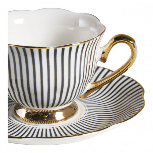 Set of 2 grey and gold coffee cups