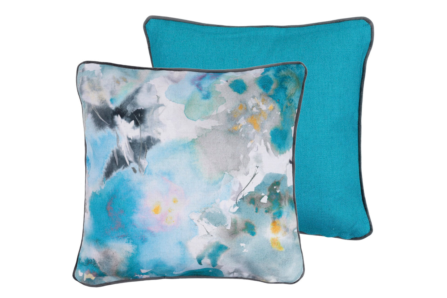 Coussin en velours fleurs aquarelles